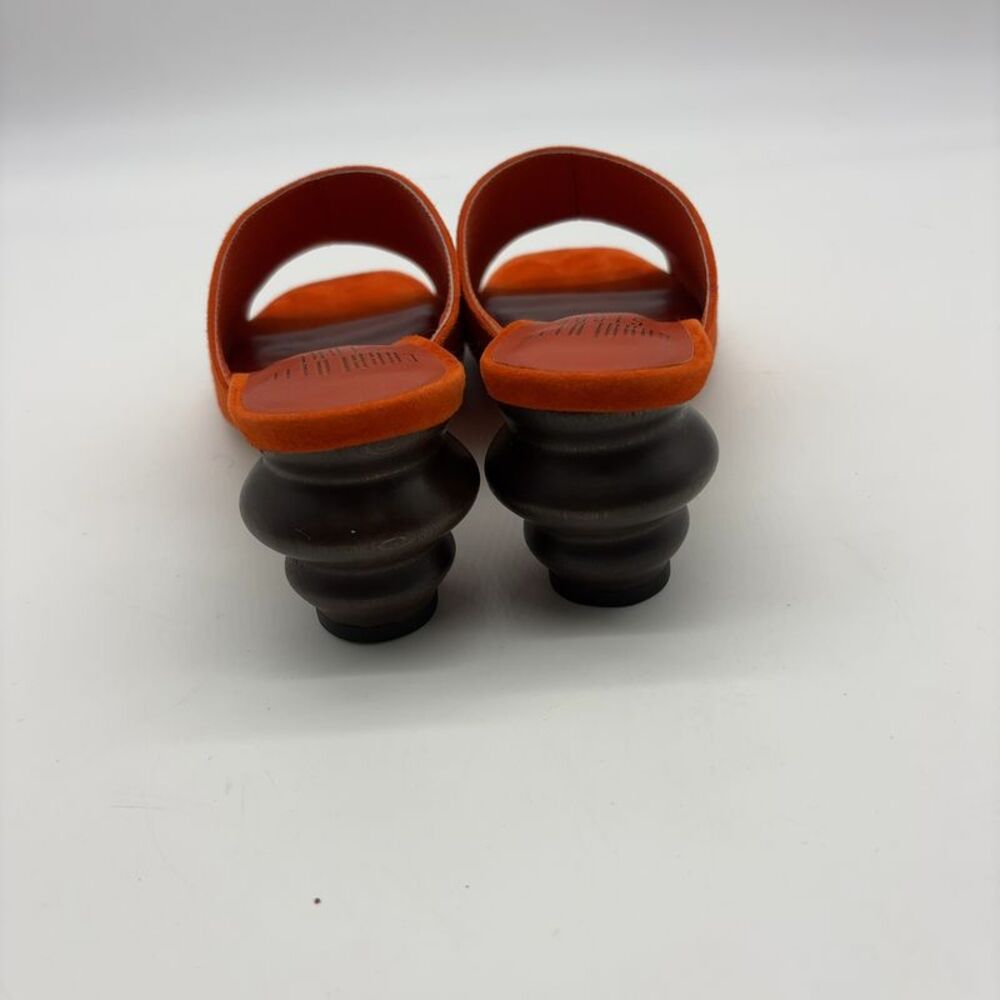 Charlotte Stone Charlotte Stone Durham Orange Suede Wooden Heel - Picture 3 of 7